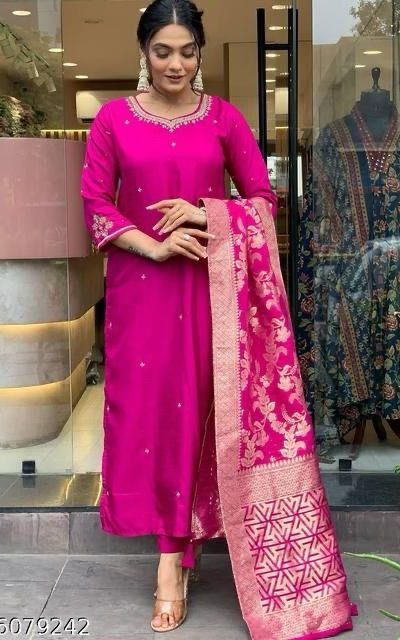 MF 755 Rani pink Color Roman Silk Coding Work Salwar Suit Casual, Wedding, Party, Festive, Events Etc.4-6 Working Days@ 1699/-only | Jump Suits, Casual Suits, Creative suits, Designer Suits, Palazzo Suits, Party Wear Suits, Patiala Suits, Salwar suit, Straight Suits