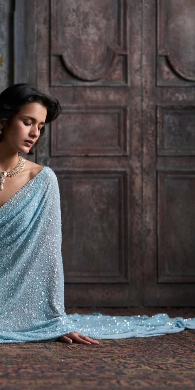 DF 3449Sky Blue Color Georgette Khichdi Sequence Work Saree Casual, Wedding, Festive, Events . Expected Delivery 4-6 Working Days @1899/- only | Bollywood Sarees, Creative Sarees, Designer Sarees, Embroidered Sarees, Ethnic Saree, Modern Digital sarees, Party Wear Sarees, Sarees