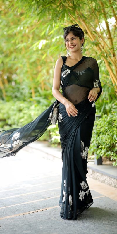 SC 411 Black Color Soft Georgette Silk All Over Saree Casual, Wedding, Festive, Events . Expected Delivery 4-6 Working Days @1599/- only | Bollywood Sarees, Creative Sarees, Designer Sarees, Embroidered Sarees, Ethnic Saree, Modern Digital sarees, Party Wear Sarees, Sarees