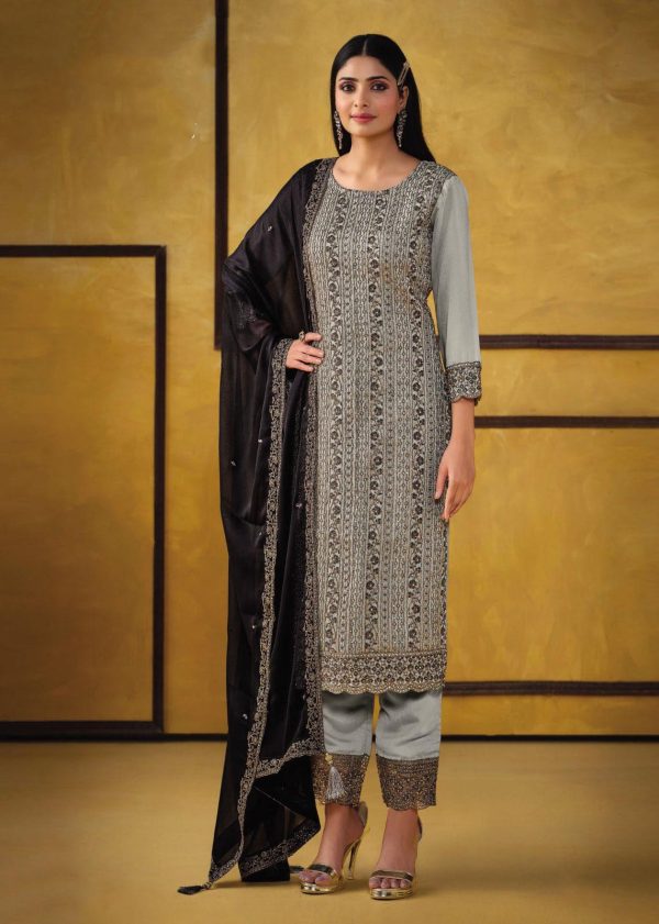 Glowing Light Blue Color Rangoli Coding Sequence Work Salwar Suit
