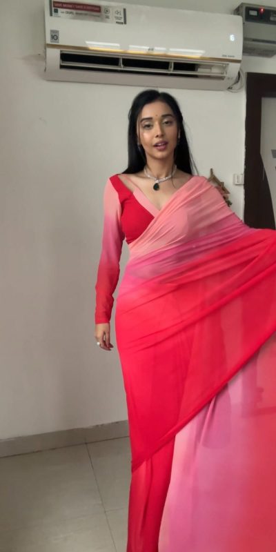 SC 226 Pink Red Color Soft Georgette Silk Ready To Wear Saree Casual, Wedding, Festive, Events . Expected Delivery 4-6 Working Days @1549/- only | Bollywood Sarees, Creative Sarees, Designer Sarees, Embroidered Sarees, Ethnic Saree, Modern Digital sarees, Party Wear Sarees, Sarees