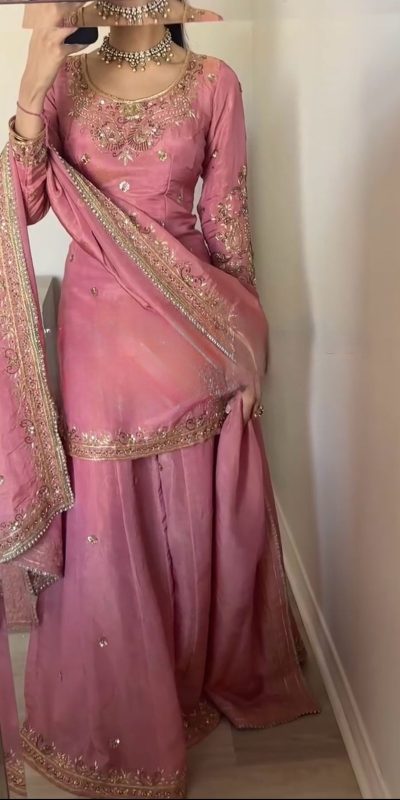 ZF 408 Peach Color Chinon Silk Sequence Work Salwar Suit Casual, Wedding, Festive, Events . Expected Delivery 4-6 Working Days @2049/- only | Jump Suits, Casual Suits, Creative suits, Designer Suits, Palazzo Suits, Party Wear Suits, Patiala Suits, Salwar suit, Straight Suits