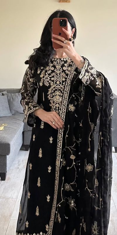 RTC 5853 Black Color Georgette thread with Sequence Salwar Suit Casual, Wedding, Festive, Events . Expected Delivery 4-6 Working Days @2299/- only | Jump Suits, Casual Suits, Creative suits, Designer Suits, Palazzo Suits, Party Wear Suits, Patiala Suits, Salwar suit, Straight Suits