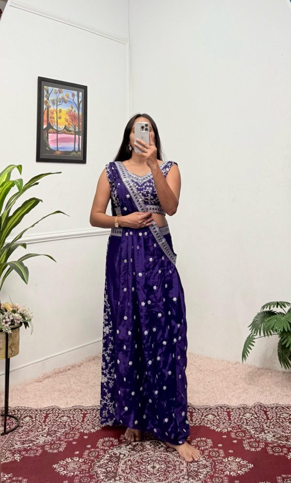 Lovely Purple Color Chinon Embroidery Work Salwar Suit