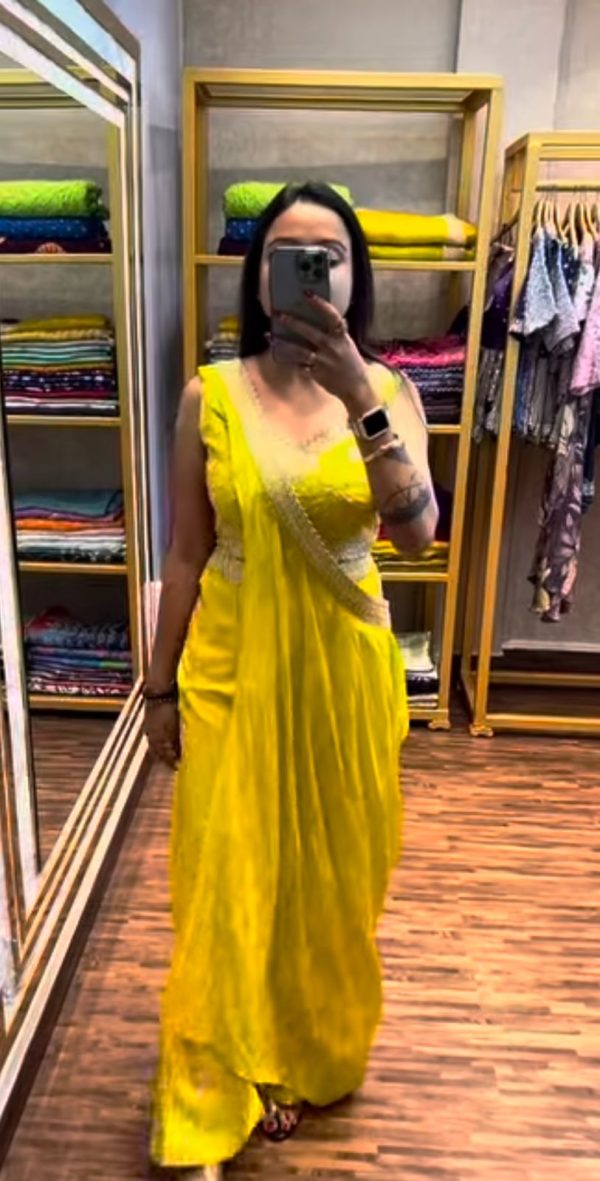 Lovely Yellow Color Chinon Embroidery Work Salwar Suit