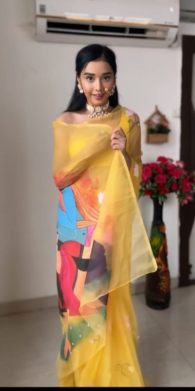SC 237 Yellow Color Soft Organza Silk Ready To Wear Saree Casual, Wedding, Festive, Events . Expected Delivery 4-6 Working Days @1549/- only | Bollywood Sarees, Creative Sarees, Designer Sarees, Embroidered Sarees, Ethnic Saree, Modern Digital sarees, Party Wear Sarees, Sarees