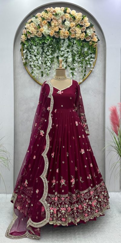 KD 1373 Red Color Georgette Thread With Sequence Salwar Suit Casual, Wedding, Party, Festive, Events Etc.4-6 Working Days@ 2049/-only | Jump Suits, Casual Suits, Creative suits, Designer Suits, Palazzo Suits, Party Wear Suits, Patiala Suits, Salwar suit, Straight Suits