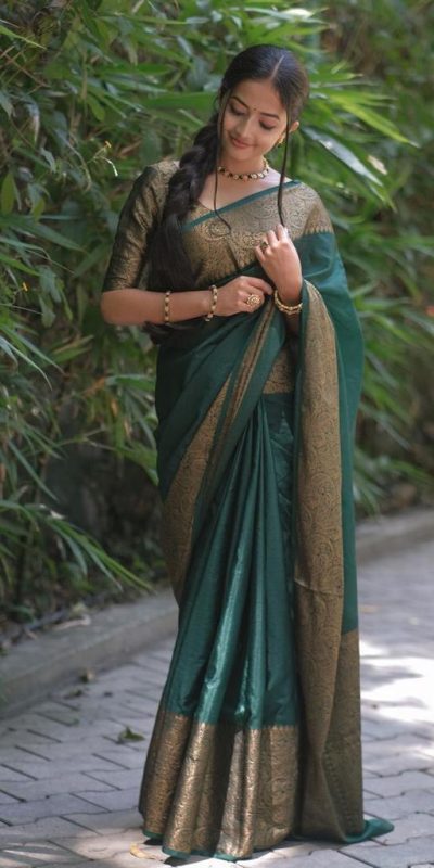 KP 3042 Green Color Soft Litchi Silk Jacquard Work Saree Casual, Wedding, Festive, Events . Expected Delivery 4-6 Working Days @1349/- only | Bollywood Sarees, Creative Sarees, Designer Sarees, Embroidered Sarees, Ethnic Saree, Modern Digital sarees, Party Wear Sarees, Sarees