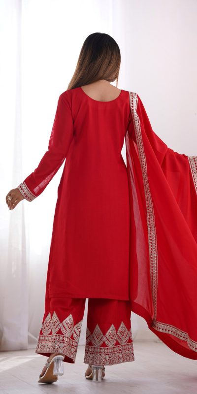 KB 280 Red Color Vichitra Silk Embroidery Sequence Salwar Suit Casual, Wedding, Party, Festive, Events Etc.4-6 Working Days@ 1969/-only | Jump Suits, Casual Suits, Creative suits, Designer Suits, Palazzo Suits, Party Wear Suits, Patiala Suits, Salwar suit, Straight Suits