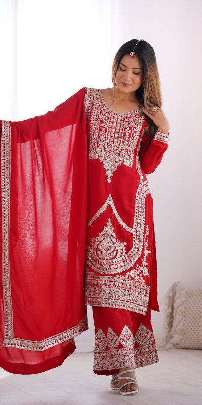 KB 280 Red Color Vichitra Silk Embroidery Sequence Salwar Suit Casual, Wedding, Party, Festive, Events Etc.4-6 Working Days@ 1969/-only | Jump Suits, Casual Suits, Creative suits, Designer Suits, Palazzo Suits, Party Wear Suits, Patiala Suits, Salwar suit, Straight Suits