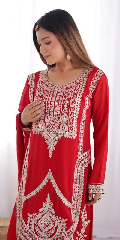 KB 280 Red Color Vichitra Silk Embroidery Sequence Salwar Suit Casual, Wedding, Party, Festive, Events Etc.4-6 Working Days@ 1969/-only | Jump Suits, Casual Suits, Creative suits, Designer Suits, Palazzo Suits, Party Wear Suits, Patiala Suits, Salwar suit, Straight Suits