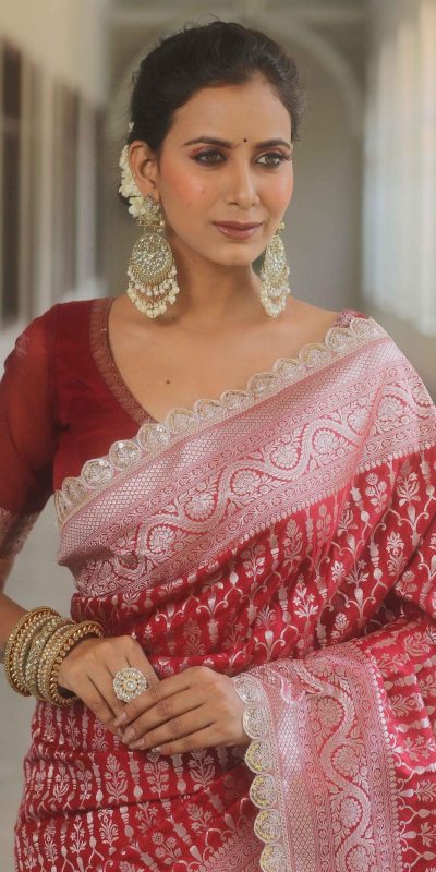 MS 492 Red Color Jacquard Embroidery Cording Lace Saree Casual, Wedding, Festive, Events . Expected Delivery 4-6 Working Days @1449/- only | Bollywood Sarees, Creative Sarees, Designer Sarees, Embroidered Sarees, Ethnic Saree, Modern Digital sarees, Party Wear Sarees, Sarees