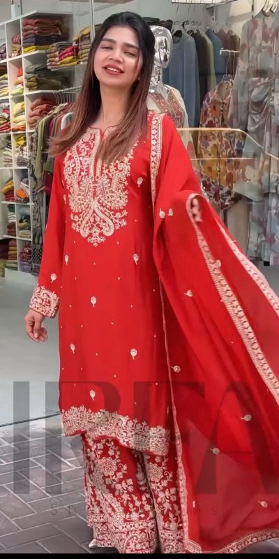 VLM 271 Red Color Chinon Silk With Embroidery Work Salwar Suit Casual, Wedding, Festive, Events . Expected Delivery 4-6 Working Days @2149/- only | Jump Suits, Casual Suits, Creative suits, Designer Suits, Palazzo Suits, Party Wear Suits, Patiala Suits, Salwar suit, Straight Suits