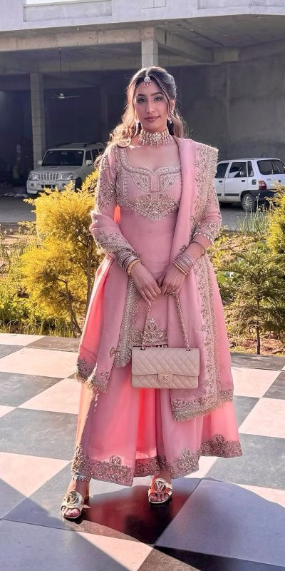 Stunning Pink Color Chinon Embroidery Sequence Work Salwar Suit