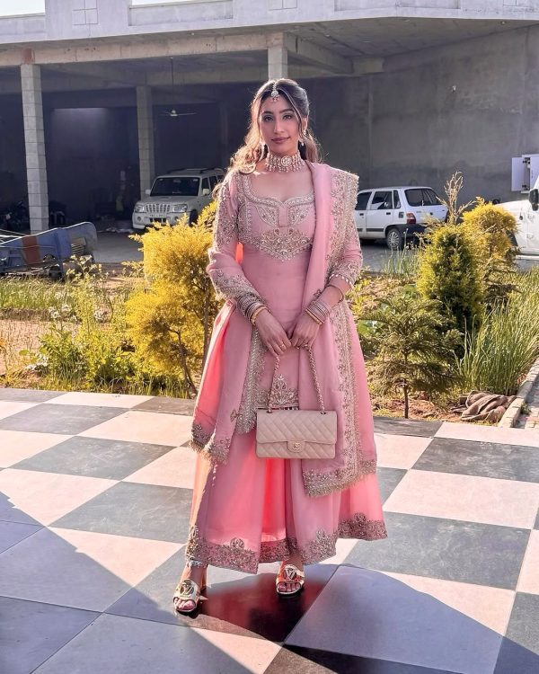 Stunning Pink Color Chinon Embroidery Sequence Work Salwar Suit