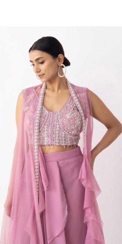 BE 332 Pink Color Georgette Beads Sequence Work Lace Dhoti Suit Casual, Wedding, Party, Festive, Events Etc.4-6 Working Days@ 2099/-only | Jump Suits, Casual Suits, Creative suits, Designer Suits, Palazzo Suits, Party Wear Suits, Patiala Suits, Salwar suit, Straight Suits