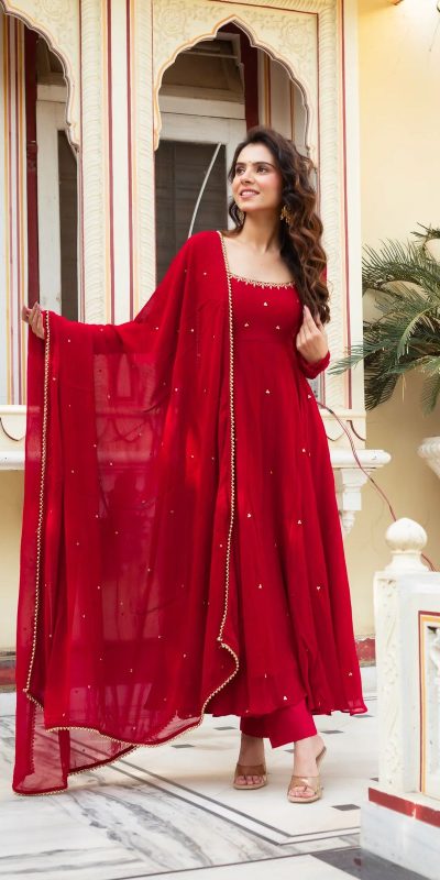 RTC 5857 Red Color Georgette Handwork Real Diamond Salwar Suit Casual, Wedding, Festive, Events . Expected Delivery 4-6 Working Days @2049/- only | Jump Suits, Casual Suits, Creative suits, Designer Suits, Palazzo Suits, Party Wear Suits, Patiala Suits, Salwar suit, Straight Suits