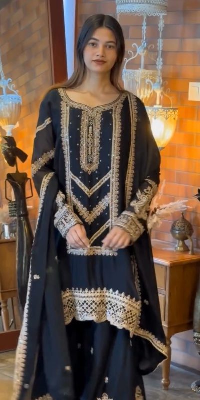 VLM 273 Black Color Georgette Embroidery Work Salwar Suit Casual, Wedding, Festive, Events . Expected Delivery 4-6 Working Days @2149/- only | Jump Suits, Casual Suits, Creative suits, Designer Suits, Palazzo Suits, Party Wear Suits, Patiala Suits, Salwar suit, Straight Suits