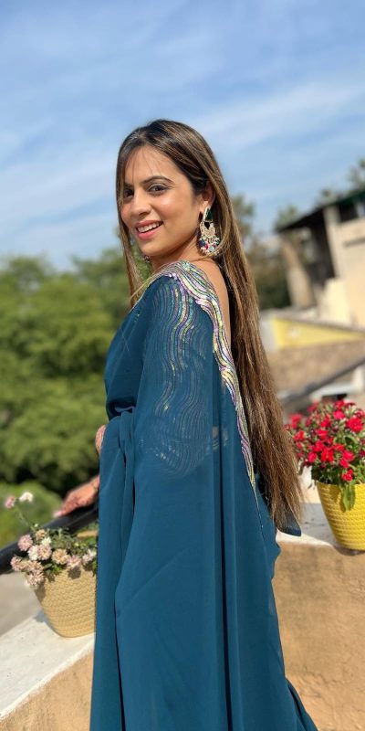 JR 579 Peacock Blue Color Georgette Sequence Work Lace With Peiping Saree Casual, Wedding, Festive, Events . Expected Delivery 4-6 Working Days @1649/- only | Bollywood Sarees, Creative Sarees, Designer Sarees, Embroidered Sarees, Ethnic Saree, Modern Digital sarees, Party Wear Sarees, Sarees
