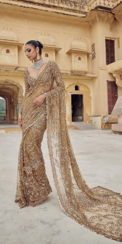 DF 3441 Chiku Color Mono Net Heavy 5mm Sequins Embroidery Work Saree Casual, Wedding, Festive, Events . Expected Delivery 4-6 Working Days @1799/- only | Bollywood Sarees, Creative Sarees, Designer Sarees, Embroidered Sarees, Ethnic Saree, Modern Digital sarees, Party Wear Sarees, Sarees