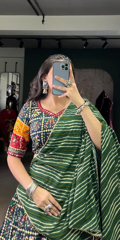 LNB 1638 Green Color Cotton Printed With Foil Work Lehenga Choli Wedding, Party, Festive, Events Etc. Delivery 4-6 Working Days Rs 1999 | Bollywood Lehenga, Creative Lehenga, Designer Lehenga, Embroidered Lehenga, Lehenga, Party Wear Lehenga