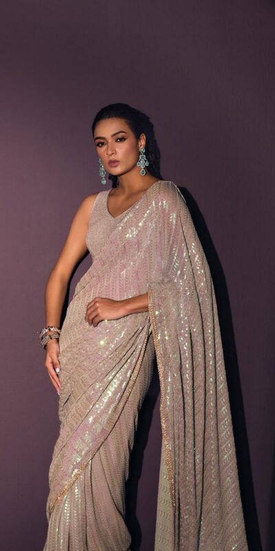 DF 3416 Grey Color Georgette Rainbow Sequins Embroidery Work Saree Casual, Wedding, Festive, Events . Expected Delivery 4-6 Working Days @1799/- only | Bollywood Sarees, Creative Sarees, Designer Sarees, Embroidered Sarees, Ethnic Saree, Modern Digital sarees, Party Wear Sarees, Sarees