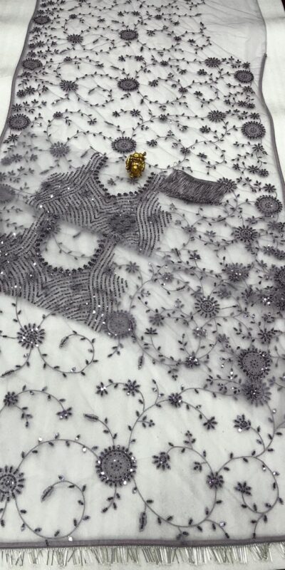 DF 3395 Grey Color Mono Net 5mm Multi & Sequins Embroidery Work Saree Casual, Wedding, Festive, Events . Expected Delivery  4-6 Working Days @1799/- only                                                                                | Bollywood Sarees, Creative Sarees, Designer Sarees, Embroidered Sarees, Ethnic Saree, Modern Digital sarees, Party Wear Sarees, Sarees