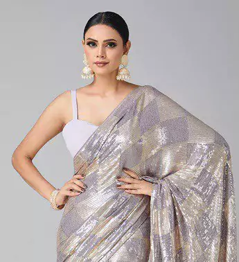 DF 3426 Lavender Color Georgette 5MM Sequins Embroidery Work Saree Casual, Wedding, Festive, Events . Expected Delivery  4-6 Working Days @1749/- only                                                 | Bollywood Sarees, Creative Sarees, Designer Sarees, Embroidered Sarees, Ethnic Saree, Modern Digital sarees, Party Wear Sarees, Sarees