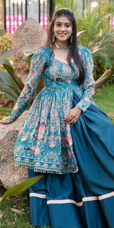 BE 265 Navy Blue Navy Blue Fiona Silk Lehenga Choli with Lace Work. Now at just ₹1899. Delivery 4-6 Working Days. Shop now. | Bollywood Lehenga, Creative Lehenga, Designer Lehenga, Embroidered Lehenga, Lehenga, Party Wear Lehenga