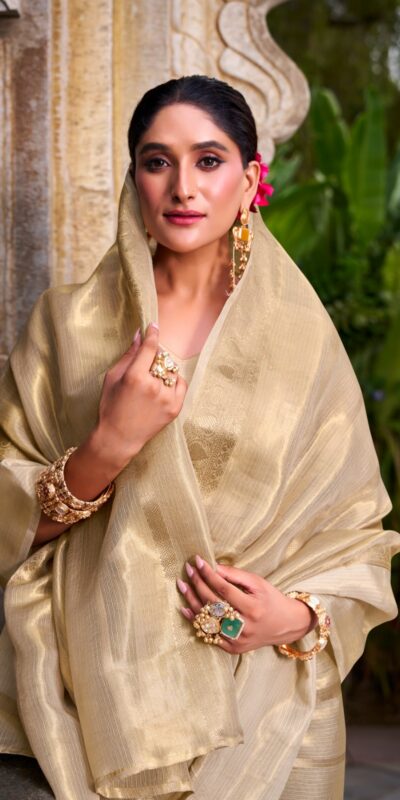 YNF 7204 Off White Color Gold Tissue Zari Weaving Work Saree Casual, Wedding, Festive, Events . Expected Delivery 4-6 Working Days @1499/- only | Bollywood Sarees, Creative Sarees, Designer Sarees, Embroidered Sarees, Ethnic Saree, Modern Digital sarees, Party Wear Sarees, Sarees