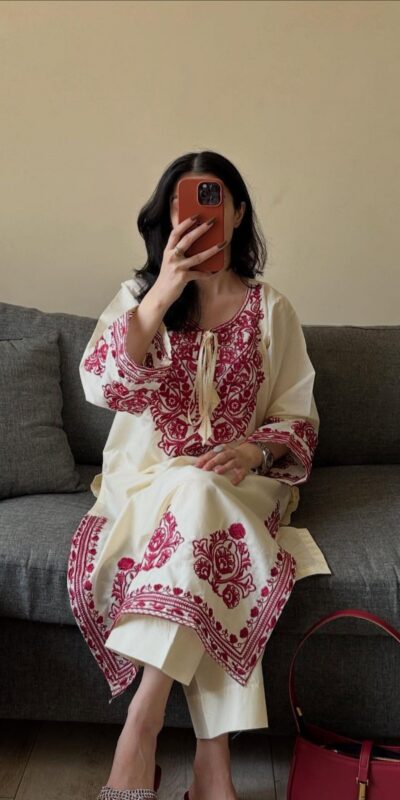 BE 386 Off White Color Roman Silk Embroidery Work Salwar Suit Casual, Wedding, Festive, Events . Expected Delivery 4-6 Working Days @1899/- only | Jump Suits, Casual Suits, Creative suits, Designer Suits, Palazzo Suits, Party Wear Suits, Patiala Suits, Salwar suit, Straight Suits