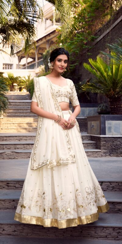 LNB 1422 Off White Color Silver Glosy Sequins and Embroidery Foil Work Lehenga Choli Wedding, Party, Festive, Events Etc. Delivery 4-6 Working Days Rs 3299 | Bollywood Lehenga, Creative Lehenga, Designer Lehenga, Embroidered Lehenga, Lehenga, Party Wear Lehenga