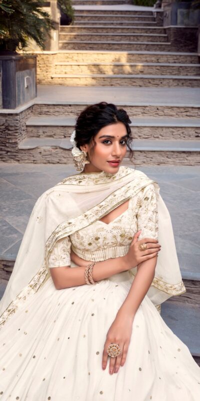 LNB 1422 Off White Color Silver Glosy Sequins and Embroidery Foil Work Lehenga Choli Wedding, Party, Festive, Events Etc. Delivery 4-6 Working Days Rs 3299 | Bollywood Lehenga, Creative Lehenga, Designer Lehenga, Embroidered Lehenga, Lehenga, Party Wear Lehenga