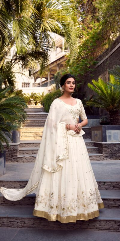 LNB 1422 Off White Color Silver Glosy Sequins and Embroidery Foil Work Lehenga Choli Wedding, Party, Festive, Events Etc. Delivery 4-6 Working Days Rs 3299 | Bollywood Lehenga, Creative Lehenga, Designer Lehenga, Embroidered Lehenga, Lehenga, Party Wear Lehenga