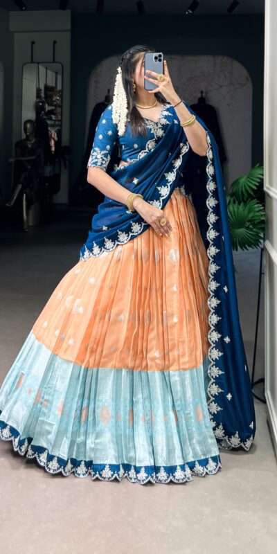 LNB 2024 Orange Color Zari Kota Weaving Work Sequins Thread Embroidery Lehenga Choli Festive Party Wedding, Events etc. Delivery 4-6 Working Days @2999/- | Bollywood Lehenga, Creative Lehenga, Designer Lehenga, Embroidered Lehenga, Lehenga, Party Wear Lehenga