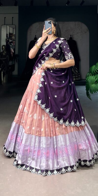 LNB 2024 Peach Color Zari Kota Weaving Work Sequins Thread Embroidery Lehenga Choli Festive Party Wedding, Events etc. Delivery 4-6 Working Days @2999/- | Bollywood Lehenga, Creative Lehenga, Designer Lehenga, Embroidered Lehenga, Lehenga, Party Wear Lehenga