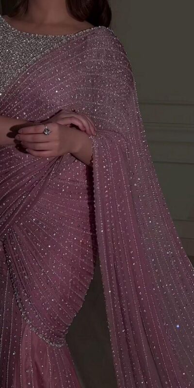DF 3452 Pink Color Faux Georgette Embroidery Sequins Multi Work Saree Casual, Wedding, Festive, Events . Expected Delivery  4-6 Working Days @1799/- only                                                                                | Bollywood Sarees, Creative Sarees, Designer Sarees, Embroidered Sarees, Ethnic Saree, Modern Digital sarees, Party Wear Sarees, Sarees