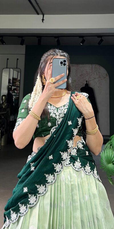 LNB 2024 Pista Color Zari Kota Weaving Work Sequins Thread Embroidery Lehenga Choli Festive Party Wedding, Events etc. Delivery 4-6 Working Days @2999/- | Bollywood Lehenga, Creative Lehenga, Designer Lehenga, Embroidered Lehenga, Lehenga, Party Wear Lehenga