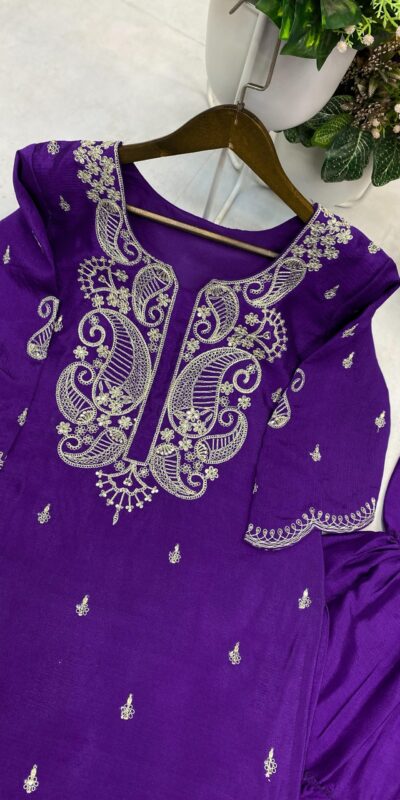 BE 352 Purple Color Chinon Cording Sequence Embroidery Work Salwar Suit Casual, Wedding, Festive, Events . Expected Delivery 4-6 Working Days @1699/- only | Jump Suits, Casual Suits, Creative suits, Designer Suits, Palazzo Suits, Party Wear Suits, Patiala Suits, Salwar suit, Straight Suits