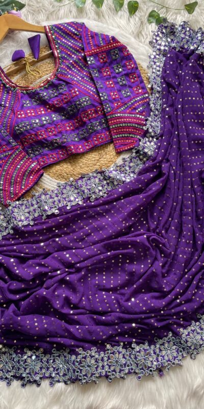 DF 3453 Purple Color Faux Georgette 5mm Sequence Work Casual, Wedding, Festive, Events . Expected Delivery 4-6 Working Days @2099/- only | Bollywood Sarees, Creative Sarees, Designer Sarees, Embroidered Sarees, Ethnic Saree, Modern Digital sarees, Party Wear Sarees, Sarees