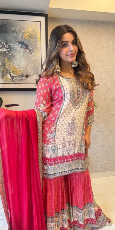 BE 387 Red Color Chinon Printed With Real Mirror Work Salwar Suit Casual, Wedding, Festive, Events . Expected Delivery 4-6 Working Days @1899/- only | Jump Suits, Casual Suits, Creative suits, Designer Suits, Palazzo Suits, Party Wear Suits, Patiala Suits, Salwar suit, Straight Suits