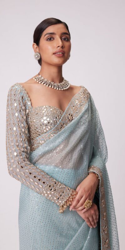 DF 3431 Sky Blue Color Faux Georgette Heavy 5mm Sequence Work Saree Casual, Wedding, Festive, Events . Expected Delivery 4-6 Working Days @1759/- only | Bollywood Sarees, Creative Sarees, Designer Sarees, Embroidered Sarees, Ethnic Saree, Modern Digital sarees, Party Wear Sarees, Sarees