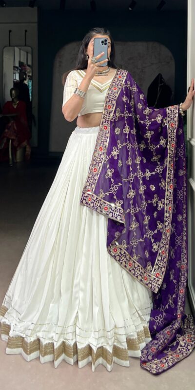 LNB 1665 White Color Pure Rayon Zari Weaving Work With Lace Touch Up Lehenga Choli Wedding, Party, Festive, Events Etc. Delivery 4-6 Working Days Rs 3399 | Bollywood Lehenga, Creative Lehenga, Designer Lehenga, Embroidered Lehenga, Lehenga, Party Wear Lehenga