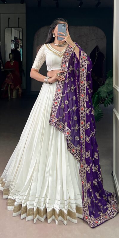 LNB 1665 White Color Pure Rayon Zari Weaving Work With Lace Touch Up Lehenga Choli Wedding, Party, Festive, Events Etc. Delivery 4-6 Working Days Rs 3399 | Bollywood Lehenga, Creative Lehenga, Designer Lehenga, Embroidered Lehenga, Lehenga, Party Wear Lehenga