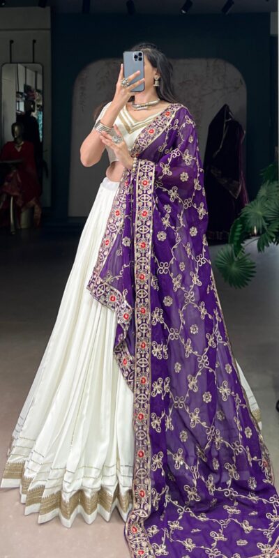 LNB 1665 White Color Pure Rayon Zari Weaving Work With Lace Touch Up Lehenga Choli Wedding, Party, Festive, Events Etc. Delivery 4-6 Working Days Rs 3399 | Bollywood Lehenga, Creative Lehenga, Designer Lehenga, Embroidered Lehenga, Lehenga, Party Wear Lehenga