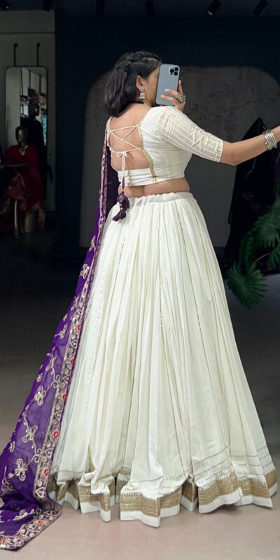 LNB 1665 White Color Pure Rayon Zari Weaving Work With Lace Touch Up Lehenga Choli Wedding, Party, Festive, Events Etc. Delivery 4-6 Working Days Rs 3399 | Bollywood Lehenga, Creative Lehenga, Designer Lehenga, Embroidered Lehenga, Lehenga, Party Wear Lehenga