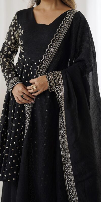 ZSR 3134 Black Crunchy Silk Salwar Suit Perfect for Wedding, Party, Sangeet, Anniversary, Housewarming Introductory Price ₹2399. Delivery 4-6 | Jump Suits, Casual Suits, Creative suits, Designer Suits, Palazzo Suits, Party Wear Suits, Patiala Suits, Salwar suit, Straight Suits