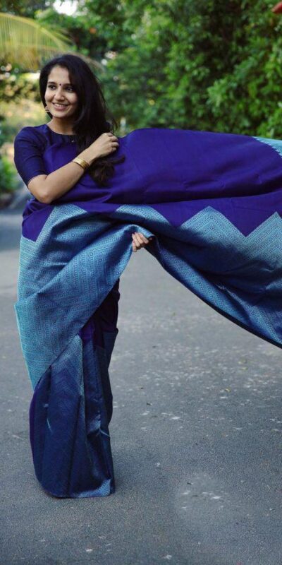 KP 2035 Blue Soft Lichi Silk Saree Perfect for Wedding, Party, Karwa Chauth, Pongal, Haldi . Available at ₹1399 only. Delivery 4-6 Working Days. | Bollywood Sarees, Creative Sarees, Designer Sarees, Embroidered Sarees, Ethnic Saree, Modern Digital sarees, Party Wear Sarees, Sarees