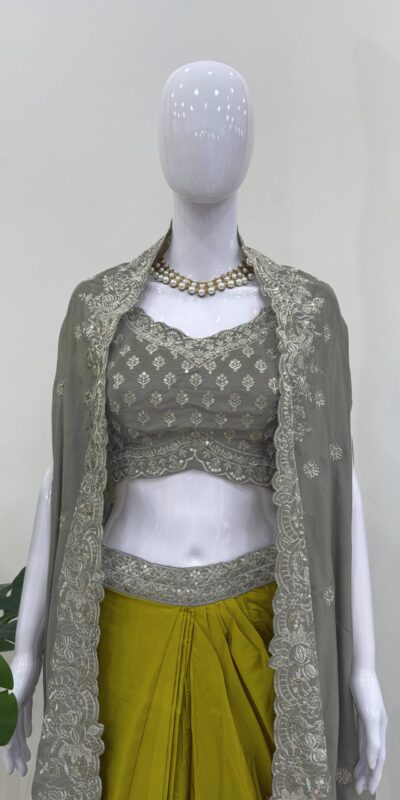 RTC 6493 Grey American Crep With Designer Work Dhoti Suit. Wedding, Party, Festive, Events Festive Deal ₹2149. Delivery 4-6 Working Days. Shop now. | Designer Suits, Jump Suits, Tops & Bottoms, Track Suits, Trendy Wear, Casual Suits, Creative suits, Palazzo Suits, Party Wear Suits, Patiala Suits, Salwar suit, Straight Suits