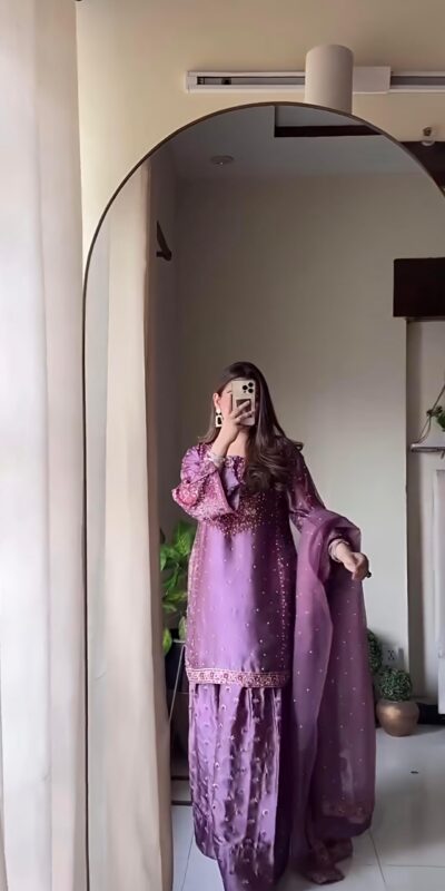 NSR 849 Lavender Chinnon Silk Salwar Suit Perfect for Wedding, Party, Baisakhi, Anniversary, Housewarming . Available at ₹1999 only. Delivery 4-6 | Designer Suits, Jump Suits, Casual Suits, Creative suits, Palazzo Suits, Party Wear Suits, Patiala Suits, Salwar suit, Straight Suits